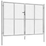 Vidaxl porte de jardin acier galvanis� 306x225 cm argent�