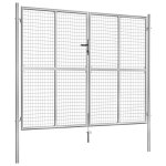 Vidaxl porte de jardin acier galvanis� 306x250 cm argent�