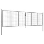 Vidaxl porte de jardin acier galvanis� 415x150 cm argent�