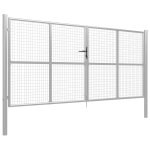 Vidaxl porte de jardin acier galvanis� 415x200 cm argent�
