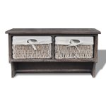 Vidaxl porte - manteau marron 60x23, 5x33 cm bois de paulownia