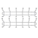 Vidaxl porte - manteau mural avec 12 crochets acier 2 pcs