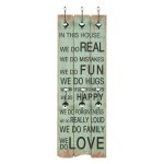 Vidaxl porte - manteau mural avec 6 crochets 120 x 40 cm happy love