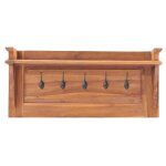 Vidaxl porte - manteau mural 80x16, 5x35 cm bois de teck solide