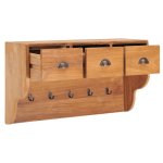 Vidaxl porte - manteau mural 80x25x45 cm bois de teck solide Vidaxl porte - manteau mural 80x25x45 cm bois de teck solide