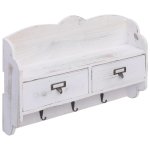 Vidaxl porte - manteau mural blanc 50x10x34 cm bois