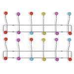 Vidaxl porte - manteau mural color avec 12 crochets 2 pcs