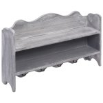 Vidaxl porte - manteau mural gris 50x10x30 cm bois