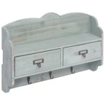 Vidaxl porte - manteau mural vert 50x10x34 cm bois