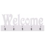 Vidaxl porte - manteau mural welcome blanc 74x29, 5 cm