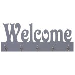Vidaxl porte - manteau mural welcome gris 74x29, 5 cm