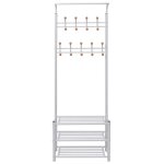Vidaxl porte - manteau avec rangement de chaussures 68x32x182, 5cm blanc