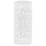 Vidaxl porte - parapluie feuilles acier blanc