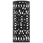 Vidaxl porte - parapluie feuilles acier noir