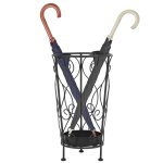 Vidaxl porte - parapluie style vintage mtal 26 x 46 cm noir