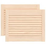 Vidaxl portes � persiennes 2 pcs bois de pin massif 39, 5x49, 4 cm