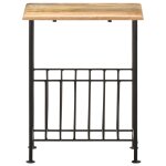 Vidaxl porte - revues 40x30x50 cm bois de manguier solide et acier