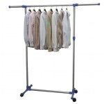 Vidaxl porte - vtements rglable acier inoxydable 165x44x150 cm argent
