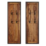 Vidaxl portemanteaux 2 pcs bois solide de sesham Vidaxl portemanteaux 2 pcs bois solide de sesham