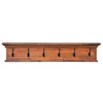 Vidaxl portemanteau mural 100x10x20 cm bois de teck massif