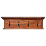 Vidaxl portemanteau mural 70x10x20 cm bois de teck massif
