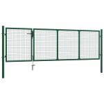 Vidaxl portillon acier 350x100 cm vert