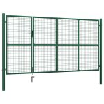 Vidaxl portillon acier 350x175 cm vert