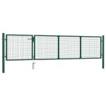 Vidaxl portillon acier 350x75 cm vert