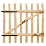 Vidaxl portillon de clture simple bois de noisetier 100 x 100 cm