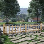 Vidaxl portillon double pour clture bois de noisetier 300 x 60 cm