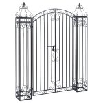 Vidaxl portillon ornemental de jardin fer forg� 122x20, 5x160 cm