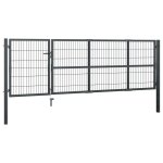 Vidaxl portillon avec poteaux acier 350 x 100 cm anthracite Vidaxl portillon avec poteaux acier 350 x 100 cm anthracite