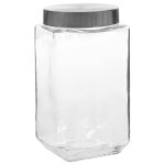 Vidaxl pots de conservation avec couvercle argent 6 pcs 2100 ml