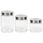Vidaxl pots de conservation et couvercle argent 6pcs 800 / 1200 / 1700 ml