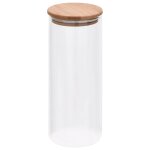Vidaxl pots de conservation en verre couvercle en bambou 6 pcs 1000 ml