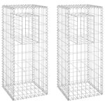 Vidaxl poteaux � panier de gabion 2 pcs 40x40x100 cm fer