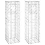 Vidaxl poteaux � panier de gabion 2 pcs 40x40x140 cm fer