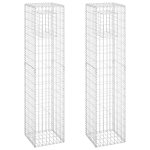 Vidaxl poteaux � panier de gabion 2 pcs 40x40x180 cm fer