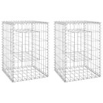 Vidaxl poteaux  panier de gabion 2 pcs 40x40x60 cm fer
