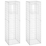 Vidaxl poteaux � panier de gabion 2 pcs 50x50x180 cm fer