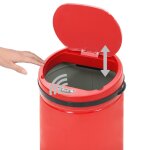 Vidaxl poubelle  capteur automatique 40 l acier au carbone rouge