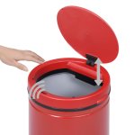Vidaxl poubelle  capteur automatique 70 l acier au carbone rouge