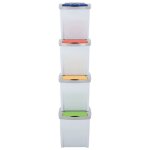 Vidaxl poubelles empilables 4 pcs 80 l blanc