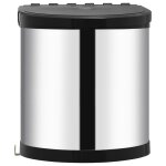 Vidaxl poubelle intgre de cuisine acier inoxydable 12 l