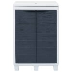 Vidaxl poubelle de jardin avec 3 sacs gris fonc 65x38x102 cm