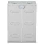Vidaxl poubelle  ordures avec 2 portes gris 65x45x88 cm pp