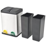 Vidaxl poubelle  ordures acier inoxydable 36 l
