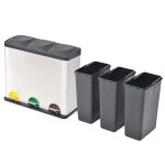 Vidaxl poubelle  ordures acier inoxydable 54 l