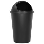 Vidaxl poubelle unique  ordures noir 50 l