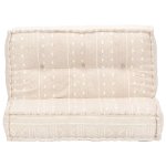 Vidaxl pouf 100x100x20 cm beige tissu